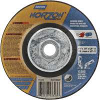 NorZon Plus SGZ CA Grinding & Cutting Wheel, 4-1/2" x 1/8", 5/8"-11 Arbor, Type 27, Ceramic Alumina Trail Hammer and Bolt