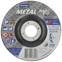 Metal RightCut Right Angle Cut-Off Wheel, 4-1/2" x 0.045", 7/8" Arbor, Type 27, Aluminum Oxide, 13580 RPM Trail Hammer and Bolt