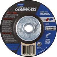 Gemini XXL Grinding Wheel, 4-1/2" x 1/4", 5/8"-11 Arbor, Aluminum Oxide, Type 27 Trail Hammer and Bolt