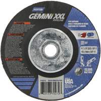 Gemini XXL Grinding & Cutting Wheel, 4-1/2" x 1/8", 5/8"-11 Arbor, Type 27, Aluminum Oxide Trail Hammer and Bolt