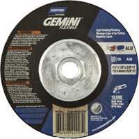 Gemini Flexible A AO Grinding and Cutting Wheel, 4-1/2" x 1/8", 5/8"-11 Arbor, Type 29, Aluminum Oxide, 13580 RPM Trail Hammer and Bolt