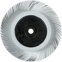 Brosse radiale en soies de pr&eacute;cision type C PN-RB avec rainure de clavette Scotch-Brite , C&eacute;ramique, Grain 120+, 6" dia. Trail Hammer and Bolt