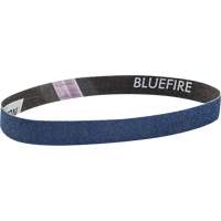Courroie abrasive en tissu Bluefire, 3/4" la x 18" lo, Alumine de zirconium, Grain 120 Trail Hammer and Bolt