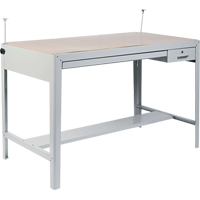 Base pour table &agrave; dessin de pr&eacute;cision, 56-3/8" la x Gris Trail Hammer and Bolt