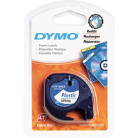 Labels for LetraTag Plus LT100-H, 12 mm x 13', Black on White Trail Hammer and Bolt