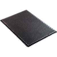 Conductive Anti-Fatigue Rubber Mat Interlocking Room System, Rubber, 2' W x 3' L, 1/2" Thick, Black Trail Hammer and Bolt