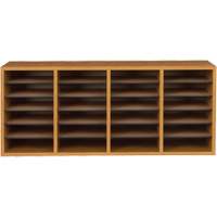 Casier &agrave; compartiments r&eacute;glable pour documentation, Stationnaire, 24 fentes, Bois, 39-1/4" la x 11-3/4" p x 16-1/4" h Trail Hammer and Bolt