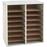 Casier &agrave; compartiments r&eacute;glable pour documentation, Stationnaire, 16 fentes, Bois, 19-1/2" la x 11-3/4" p x 21" h Trail Hammer and Bolt