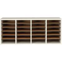 Casier &agrave; compartiments r&eacute;glable pour documentation, Stationnaire, 24 fentes, Bois, 39-1/4" la x 11-3/4" p x 16-1/4" h Trail Hammer and Bolt