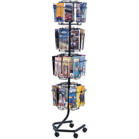 Pr&eacute;sentoirs pivotants pour documentation, Rotatif, 32 fentes, Fil m&eacute;tallique, 15" la x 15" p x 60" h Trail Hammer and Bolt