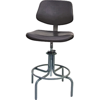 600 Series Rectangular Stool with Back , Mobile, Adjustable Height, 250 lbs. Capacity Trail Hammer and Bolt