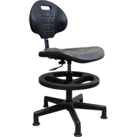 Heavy-Duty Ergonomic Seating, Polyurethane, Black, 250 lbs. Capacity Trail Hammer and Bolt