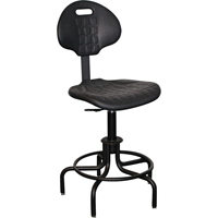 6000 Series Stool with Back, Stationary, Adjustable Height, 250 lbs. Capacity Trail Hammer and Bolt