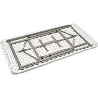 Table pliante, Rectangulaire, 48" l x 24" la, Poly&eacute;thyl&egrave;ne, Blanc Trail Hammer and Bolt