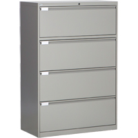 Lateral Filing Cabinet, Steel, 4 Drawers, 36" W x 18" D x 53-3/8" H, Grey Trail Hammer and Bolt