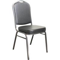 Chaises empilables, Vinyle, Hauteur 37", Capacit&eacute; 275 lb, Noir Trail Hammer and Bolt