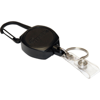 Self Retracting ID Badge and Key Reel, Zinc Alloy Metal, 24" Cable, Carabiner Attachment Trail Hammer and Bolt
