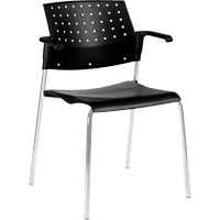 Chaises empilables, Plastique, Hauteur 33", Capacit&eacute; 300 lb, Noir Trail Hammer and Bolt