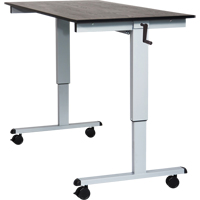 Adjustable Stand-Up Desk, Stand-Alone Desk, 48-1/2" H x 59" W x 29-1/2" D, Black Trail Hammer and Bolt