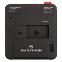Desk Alarm Clock, Analog, Battery Operated, 3.5" W x 1.5" D x 3.75" H, Black Trail Hammer and Bolt