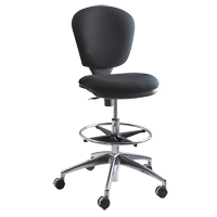 Metro Extended-High Chair, Fabric, Black, 250 lbs. Capacity Trail Hammer and Bolt