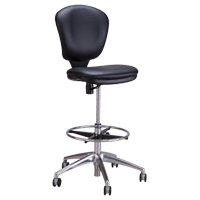 Metro Extended-High Chair, Vinyl, Black, 250 lbs. Capacity Trail Hammer and Bolt