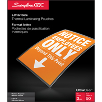 Pochettes lamin&eacute;es pour lettres Swingline UltraClear Trail Hammer and Bolt
