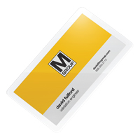 Pochettes lamin&eacute;es pour cartes d'affaires Swingline UltraClear Trail Hammer and Bolt