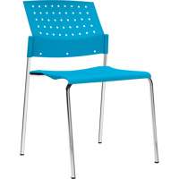 Chaises sans accoudoirs empilables, Plastique, Hauteur 33", Capacit&eacute; 300 lb, Bleu Trail Hammer and Bolt