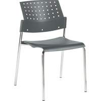 Chaises sans accoudoirs empilables, Plastique, Hauteur 33", Capacit&eacute; 300 lb, Gris Trail Hammer and Bolt