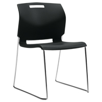 Chair, Plastic, 32-1/2" High, 300 lbs. Capacity, Black Trail Hammer and Bolt