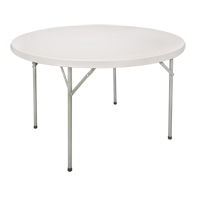 Table pliante, Ronde, 48" l x 48" la, Poly&eacute;thyl&egrave;ne, Blanc Trail Hammer and Bolt