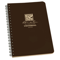 Side-Spiral Notebook, Soft Cover, Brown, 64 Pages, 4-5/8" W x 7" L Trail Hammer and Bolt