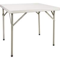 Table pliante, Carr&eacute;e, 34" l x 34" la, Poly&eacute;thyl&egrave;ne, Blanc Trail Hammer and Bolt