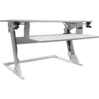 Goya Sit-Stand Workstation, Desktop Unit, 21" H x 35-2/5" W x 24" D, White Trail Hammer and Bolt