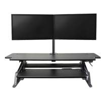 Goya Sit-Stand Workstation, Desktop Unit, 20" H x 42" W x 16" D, Black Trail Hammer and Bolt