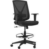 Chaise ajustable &agrave; basculement synchronis&eacute; s&eacute;rie Activ, Tissu/Mailles, Noir, Capacit&eacute; 275 lb Trail Hammer and Bolt