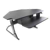 Goya Sit-Stand Corner Work Station, Desktop Unit, 20" H x 42" W x 37-4/5" D, Black Trail Hammer and Bolt