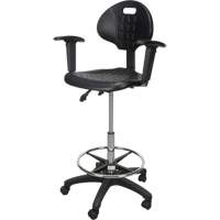Heavy-Duty Ergonomic Stool with Adjustable Arm Rests & Nylon Stem Casters, Mobile, Adjustable Height, 250 lbs. Capacity Trail Hammer and Bolt