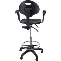 Heavy-Duty Ergonomic Stool with Adjustable Arm Rests & Nylon Stem Casters, Mobile, Adjustable Height, 250 lbs. Capacity Trail Hammer and Bolt