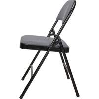 Deluxe Fabric Padded Folding Chair, Steel, Grey, 300 lbs. Weight Capacity Trail Hammer and Bolt