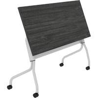Newland Flip-Top Training Table, 24" L x 60" W x 29-1/2" H, Dark Brown Trail Hammer and Bolt