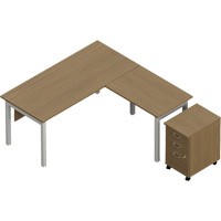 Bureau en "L" avec caisson Newland Trail Hammer and Bolt