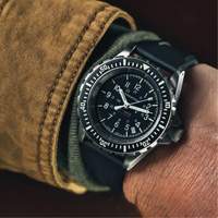 Large Diver's Automatic Watch, Digital, Battery Operated, 41 mm, Black Trail Hammer and Bolt