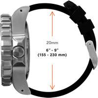 Large Diver's Quartz Watch, Digital, Battery Operated, 41 mm, Black Trail Hammer and Bolt