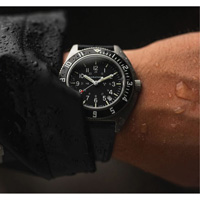 Steel Navigator with Date on Black 3-Piece Rubber Strap Kit, Digital, Battery Operated, 41 mm, Black Trail Hammer and Bolt