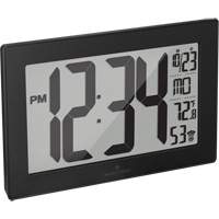 Self-Setting & Self-Adjusting Wall Clock with Stand, Digital, Battery Operated, Black Trail Hammer and Bolt
