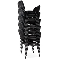 Stacking Chairs, Fabric, 32" High, 250 lbs. Capacity, Black Trail Hammer and Bolt