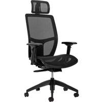 Format+ High-Back Weight-Sensing Synchro-Tilter with Headrest, Mesh, Black, 300 lbs. Capacity Trail Hammer and Bolt