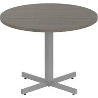 Newland Height-Adjustable Round Table, 36" L x 36" W x 29" H, 1" Top, Laminate, Brown Trail Hammer and Bolt